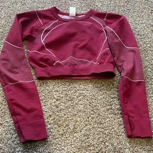 New Mix Burgundy Long Sleeve Top